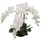 8-Pack White Phalaenopsis Orchids | 20" Faux Flowers in Round Black Pots – Bulk Decor for Homes, Events & Workspaces